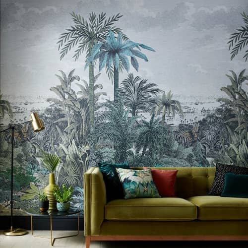 Wallcoverings 1838 Paradise Found Emerald 1906-133-01 palmy zielony