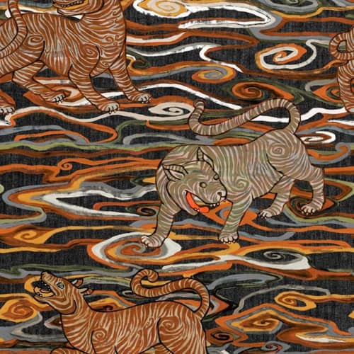 Tapeta tekstylna Arte Tygrysy kolorowa abstrakcja Tigris 49570