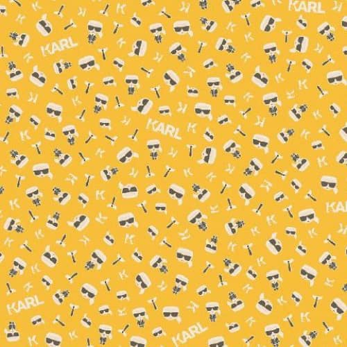 Tapeta Karl Lagerfeld żółta animowane atrybuty 37843-4
