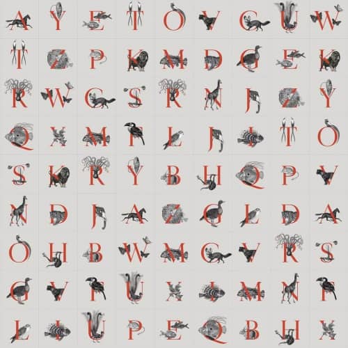 Mural WALL&DECO WDAX2202 Animal Codex alfabet litery zwierzęta