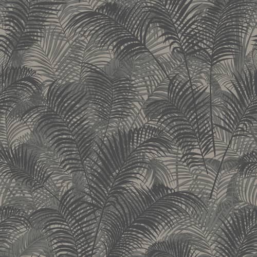 Tapeta winylowa tropikalne liście palmy antracyt Decoprint Blooming BL22762