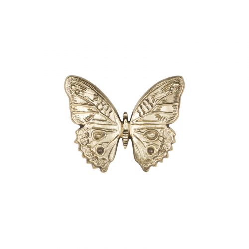 Mosiężny uchwyt do mebli hand made Pap deco Organic motyl butterfly 4 mosiądz polerowany
