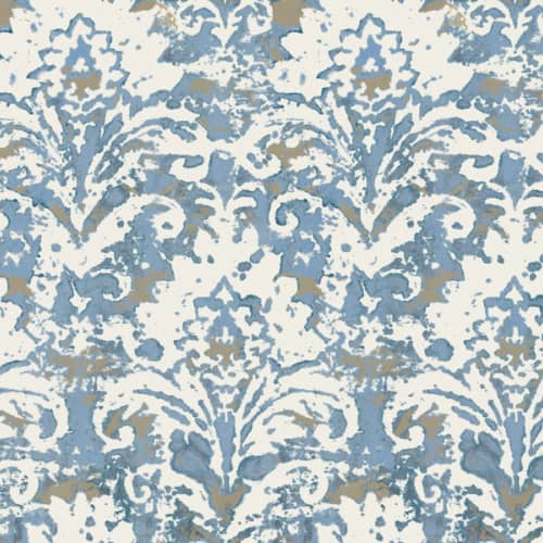 TAPETA damask przecierany batik niebieska  York Impressionist CL2597