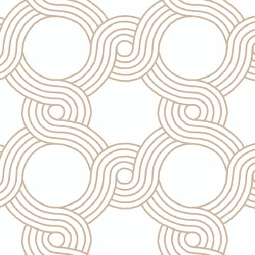 Tapeta nowoczesna geometria plecione koła biel złoto York Geometric  GM7593