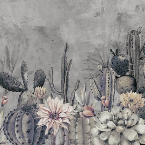 Mural Inkiostro Bianco kaktusy kwiaty tropialne INKZGIN1902 cereus