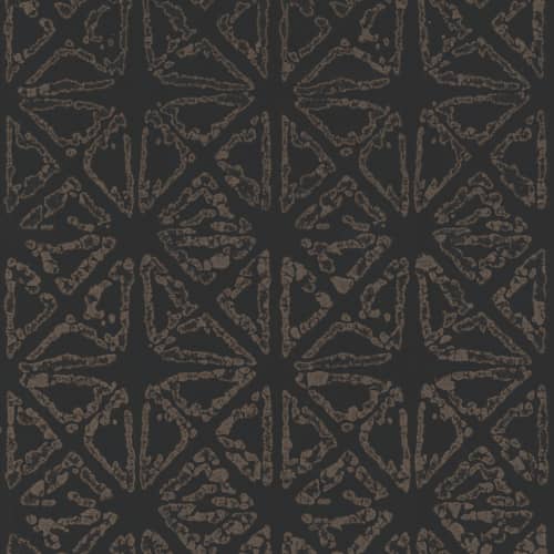 Tapeta nowoczesna metalizowana geometria czerń złoto York Wallcoverings Ronald Redding 24 Karat KT2110