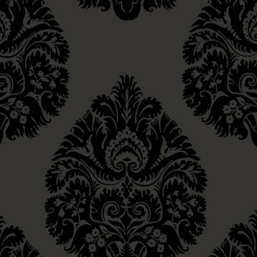 Tapeta klasyka damask czerń York Wallcoverings Ronald Redding 24 Karat KT2144