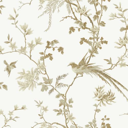 Tapeta kwiaty ptaki York Wallcoverings Ronald Redding 24 Karat KT2174