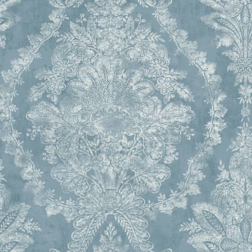 Tapeta klasyka damask błękit York Wallcoverings Ronald Redding 24 Karat KT2213