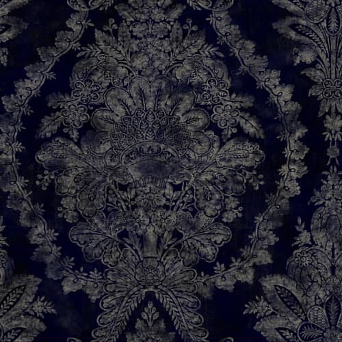 Tapeta klasyka damask metalizowany granat York Wallcoverings Ronald Redding 24 Karat KT2215