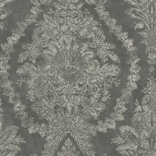 Tapeta klasyka damask szarość York Wallcoverings Ronald Redding 24 Karat KT2216