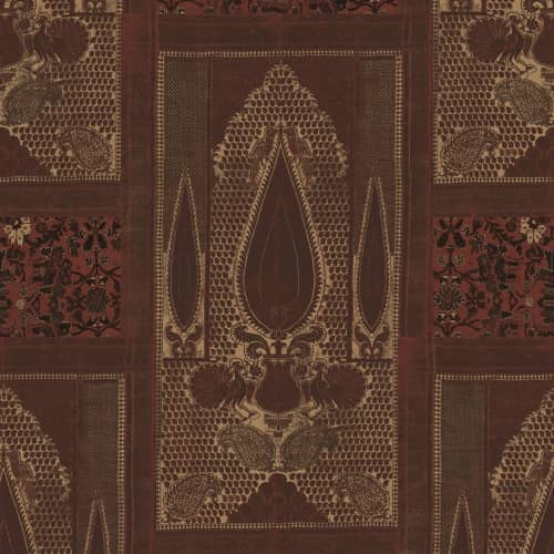 Tapeta Prestige Shiraz orient bordo metaliczne złoto SR28005