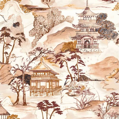 Tapeta Japonia Orient miasto czerwień Casamance 75310304 Nara Archipel