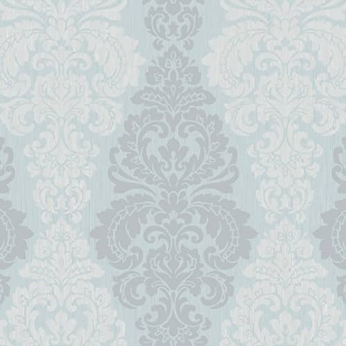 Tapeta Carl Robinson Reflect NO.5 CB53304 damask błękitny srebrny prążki