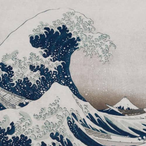 MURAL fala granatowy Hokusai WALL ART