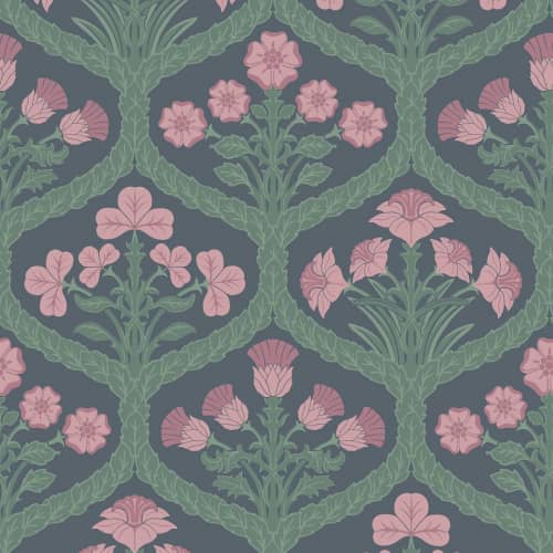 Tapeta Cole&Son Pearwood Floral Kingdom 116/3010 kwiaty różowy