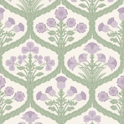 Tapeta Cole&Son Pearwood Floral Kingdom 116/3012 kwiaty jasnozielony