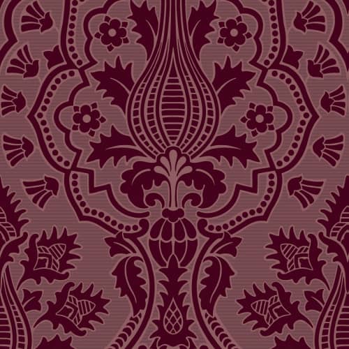 Tapeta Cole&Son Pearwood Pugin Palace Flock 116/9034 damask czerwony