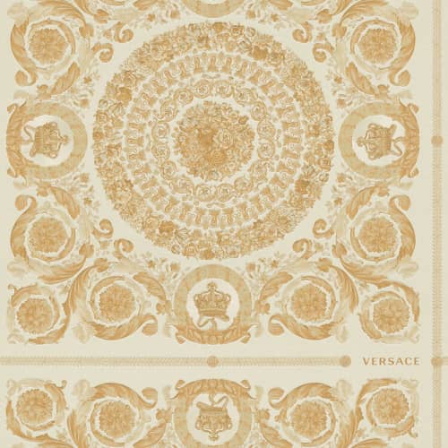 Tapeta 37055-2 Versace IV kwiaty kremowy połysk faktura