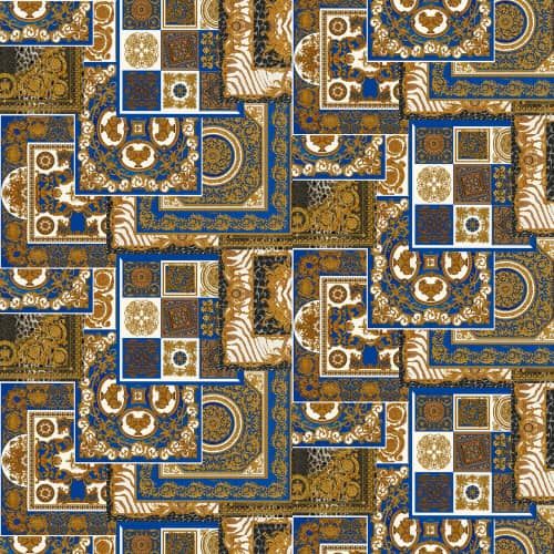 Tapeta 37048-1 Versace IV mozaika niebieski złoty